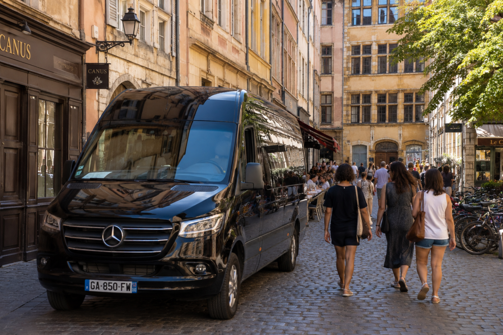 Private transfer service in Italy with a luxury chauffeur-driven vehicle for travelers